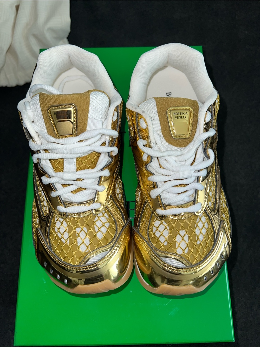 Bottega Veneta Orbit Sneakers Gold-White - 37